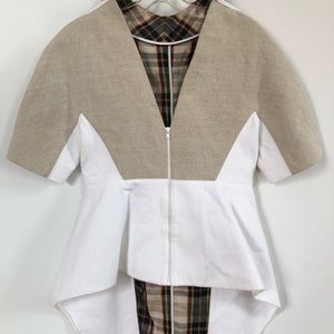 Marni Zipper Plaid Futuristic top